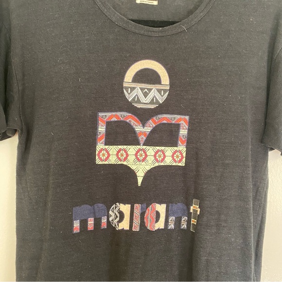 Isabel Marant Etoile Logo Linen T Shirt - Picture 2 of 6